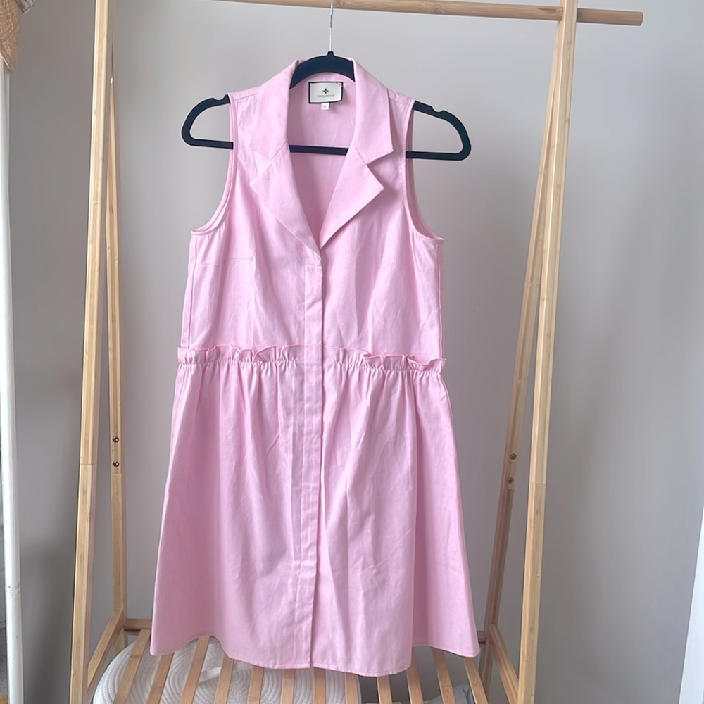 Tuckernuck oxford royal shirt dress, pink, size S, barely worn!